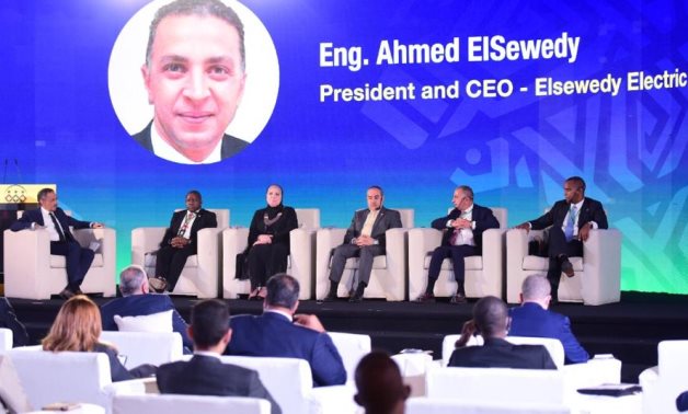 Panel in IPAs Africa Forum 1 including President and CEO of Elsewedy Electric Ahmed El Sewedy on June 12, 2021. Press Photo 