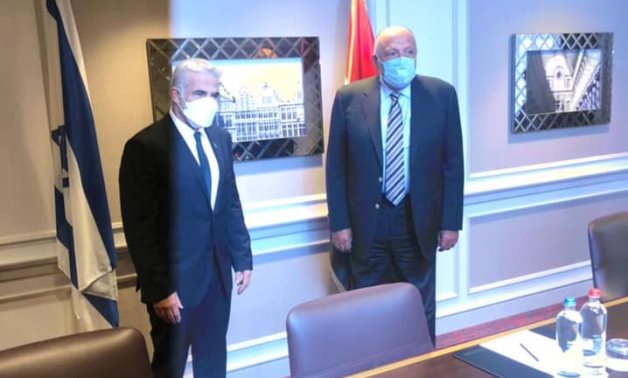 Foreign Minister Sameh Shoukry meets his Israeli counterpart, Yair Lapid, in Brussels – Egyptian Foreign Ministry