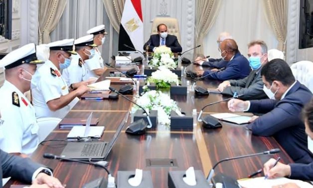 President Abdel Fattah El Sisi meets with CEO of the Belgian Jan De Nul Group Jan Pieter De Nul- press photo