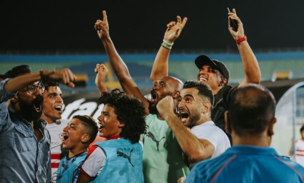 Zamalek players celebrate after the game, courtesy of Zamalek's twitter account 