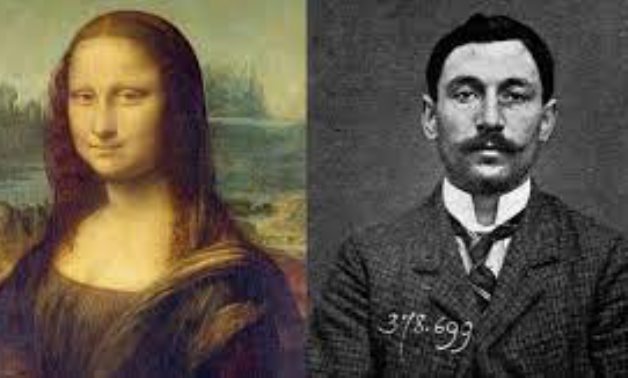 Mona Lisa painting and the thief Vincenzo Perrugia - Compiled photo
