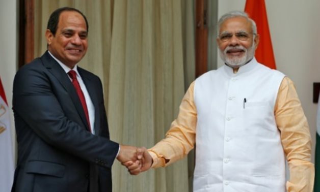 Egyptian President Abdel Fatah al-Sisi met PM Narendra Modi in New Delhi on 2 September - Reuters