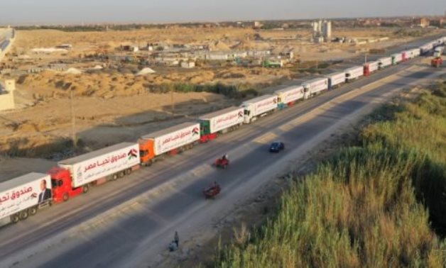 Tahya Misr Fund aid convoy on the way to Gaza - Tahya Misr Fund Facebook page