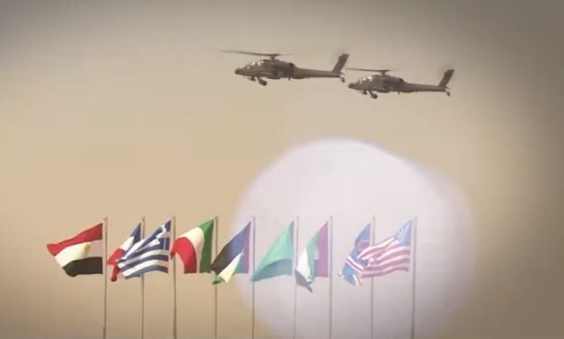 A screenshot from a video published by the Egyptian military spokesman on the Bright Star 2021