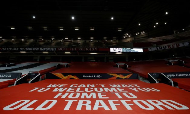 General view of a banner in the stands before the match, Reuters 
