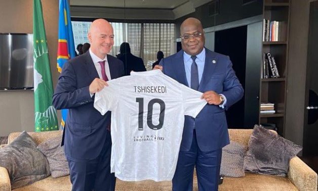 File- Gianni Infantino and Félix Tshisekedi after the meeting 