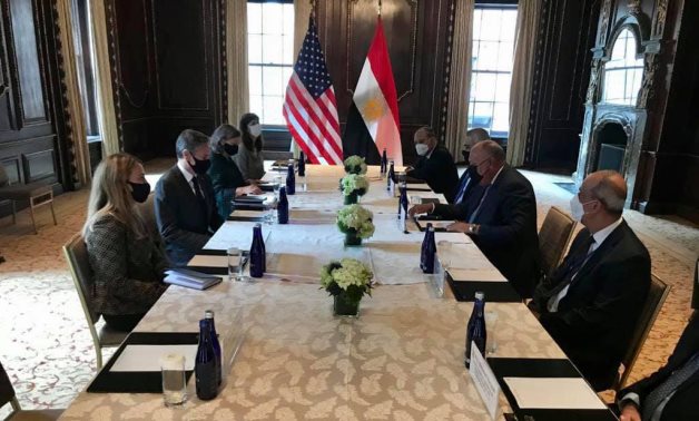 Egypt’s Foreign Minister Sameh Shoukry holds a meeting with US Secretary of State Antony Blinken in New York on the sidelines of the UNGA – Egyptian Foreign Ministry