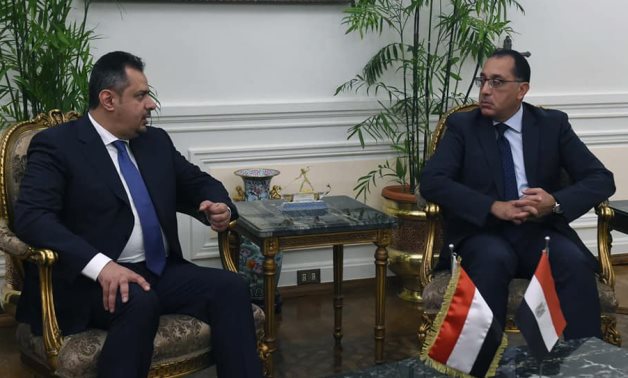  Egyptian Prime Minister Moustafa Madbouli in an meeting with his Yemeni counterpart Maeen Abdulmalek - press photo