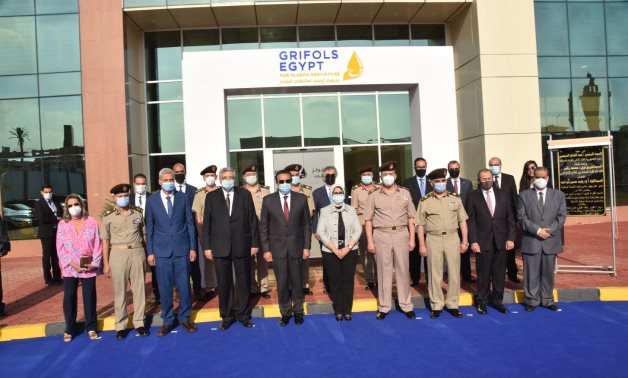 Egyptian Armed Forces and Spain’s Grifols inaugurate the first integrated plasma collection center in Africa and the Middle East in the 6th of October city, Giza.- Military spox