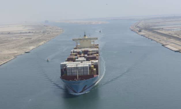Ship passing the Suez Canal - Press photo