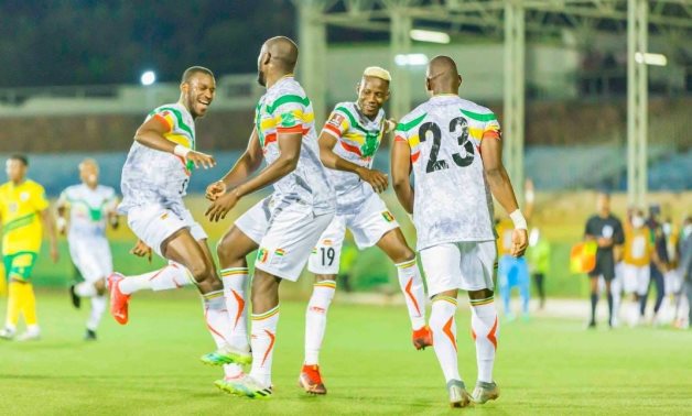  File - Mali national team players celebrate scoring a goal