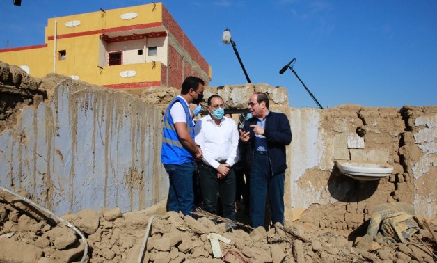 President Abdel Fattah El-Sisi on Thursday morning visited West Aswan village, which has been affected by heavy floods - press photo