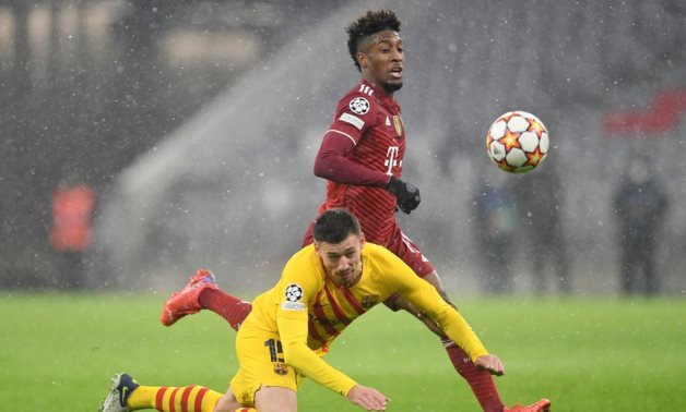 Bayern Munich's Kingsley Coman in action with FC Barcelona's Clement Lenglet REUTERS/Andreas Gebert