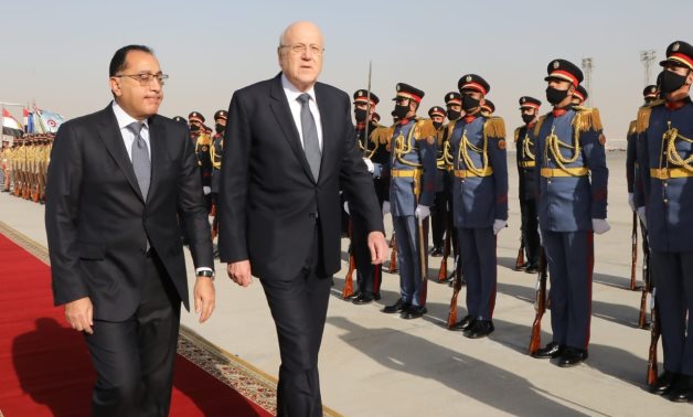 Egypt's Prime Minister Mostafa Madbouly receives his Lebanese counterpart, Mikati, in Cairo. Lebanese Cabinet