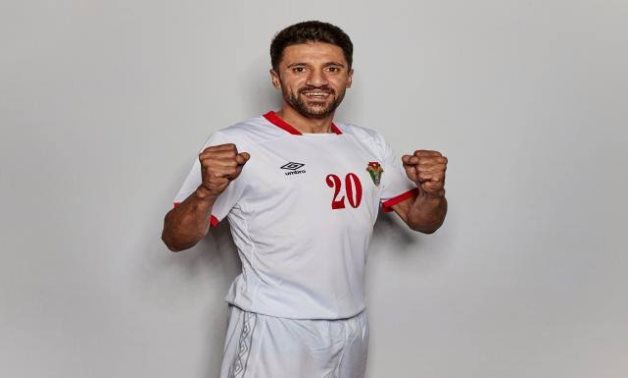 File - Jordan's striker Hamza Al Dardour