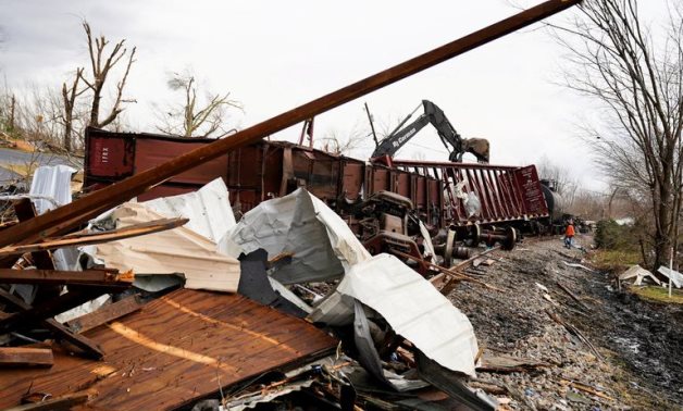 Train derailment in Kentucky after Tornado Dec. 11, 2021 - Reuters