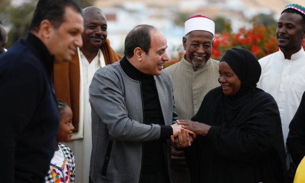 President Abdel Fattah El Sisi inspected, on Monday, Western Seheil village in Aswan governorate, Upper Egypt- Press photo