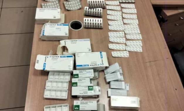 Medicines, whose smuggling into Egypt was thwarted by Cairo International Airport authorities on January 4, 2022. Press Photo 