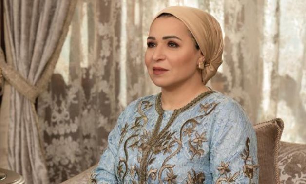 Egypt's First Lady Entissar Amer - FILE