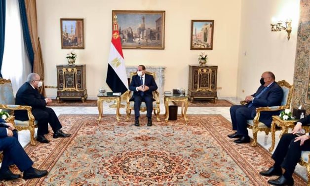 Egyptian President Abdel Fattah El Sisi holds a meeting with Algerian Foreign Minister Ramtane Lamamra - Egyptian Presidency