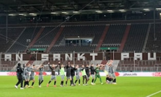 FC St Pauli players celebrate after the match REUTERS/Fabian Bimmer