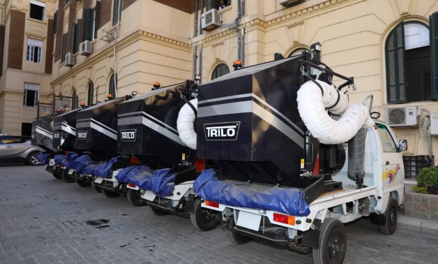 Cairo replaces traditional brooms with new mechanical waste suction equipment to clean streets