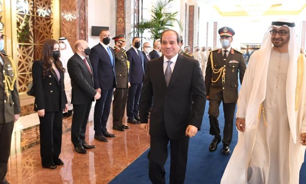 Sheikh Mohamed Bin Zayed receives President Abdel Fattah El Sisi in Abu Dhabi’s Al-Watan Palace – Egyptian Presidency