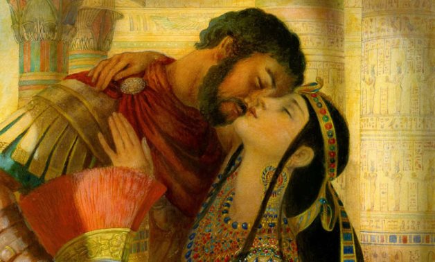FILE - Imaginary painting of Antony & Cleopatra