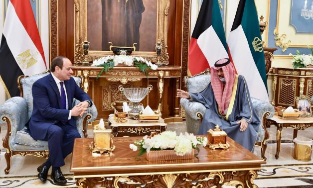 President Abdel Fatah al-Sisi and Emir of Kuwait, Sheikh Nawaf al-Ahmed al-Jaber al-Sabah, in a meeting in Kuwait during the former’s state visit on February 22, 2022. Press Photo 