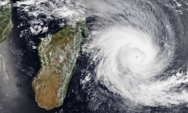 A satellite image shows the formation of a low-pressure system named Batsirai over the Indian Ocean on 2 February 2022- UNICEF/NOAA
