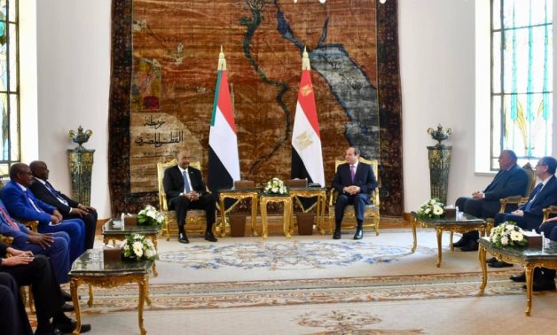 Egypt's President Abdel Fattah El-Sisi meets with Chairman of Sudan’s Transitional Sovereign Council Abdel Fattah Al-Burhan in Egypt - Egyptian Presidency