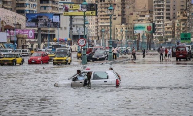 FILE – Floods that took place in Egypt's Alexandria in October, 2015