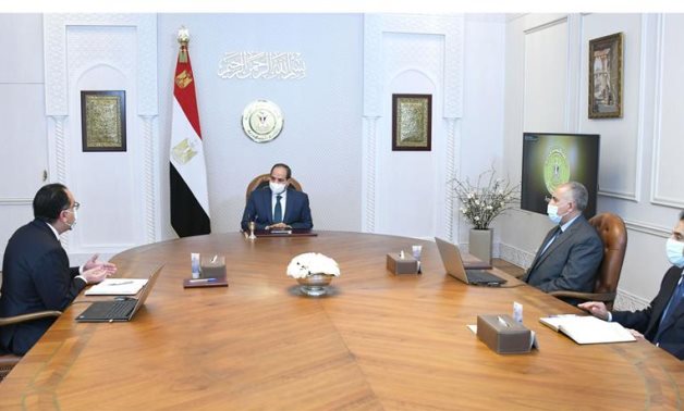 President Abdel Fattah El-Sisi met with Prime Minister Dr. Moustafa Madbouly, and Minister of Water Resources and Irrigation Dr. Mohammed Abdel Aty- Press photo