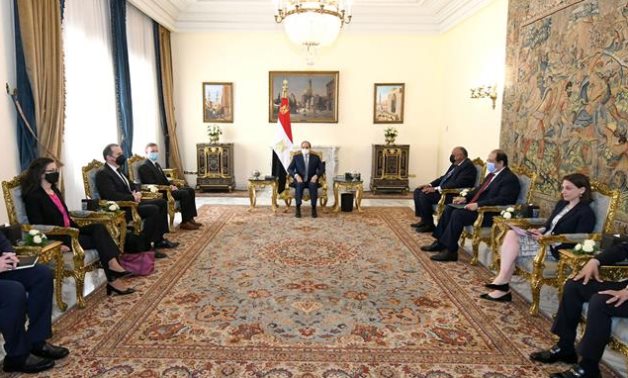 President Abdel Fattah El-Sisi received US National Security Advisor Jake Sullivan in Cairo on May 11, 2022- press photo