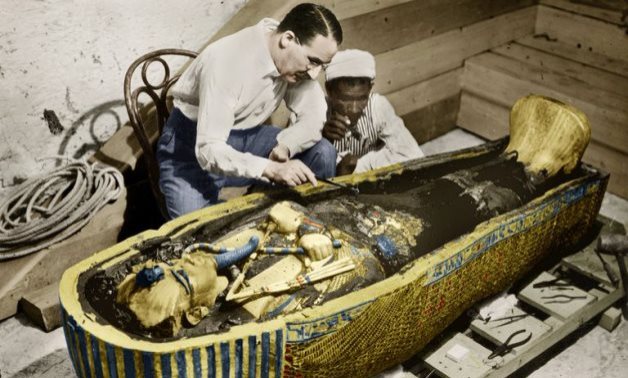 FILE - Howard Carter inside the tomb of Tutankhamun 