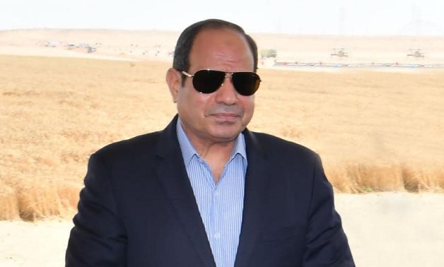 President Abdel Fattah El-Sisi inaugurated the Future of Egypt project for agricultural production, located along the new Rod El Farag-El Dabaa axis.- press photo