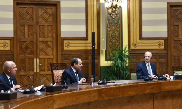 President Abdel Fattah El Sisi meets with the President and CEO of Siemens Roland Busch - press photo