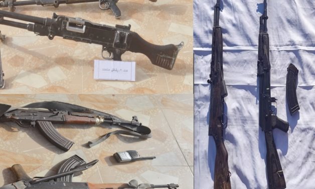 Weapons seized at a terrorist hideout in North Sinai - Spokesperson of the Armed Forces Facebook page