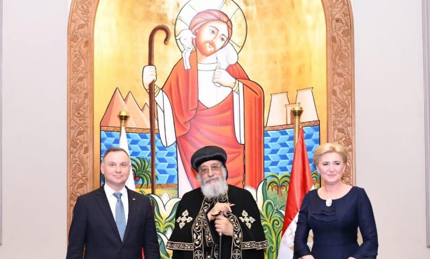 Pope Tawadros II of Alexandria and Patriarch of the See of St. Mark Holiness received on Monday P Polish President Andrzej Duda and his wife, Agata Kornhauser-Duda - press photo