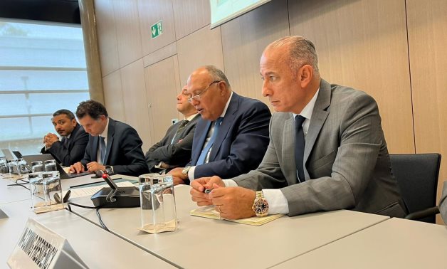 Meeting of President Designate of COP 27 Sameh Shokry and UNFCCC Admitted NGOs at Bonn, Germany on June 8, 2022. Press Photo