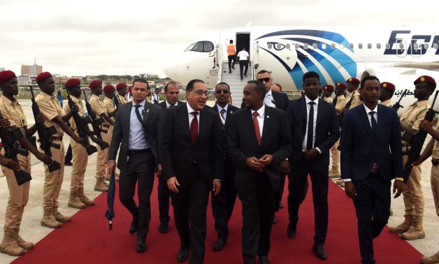 Egyptian Prime Minister Moustafa Mabouli arrived in Somalia to participate in the inauguration ceremony of President President Hassan Sheikh Mohamud- press photo
