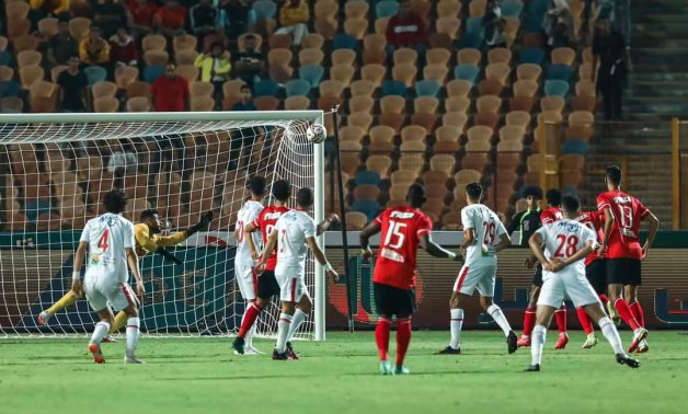 Aliou Dieng of Al Ahly scores against Zamalek, Photo courtesy of Ahmed Awwad 