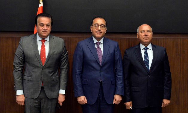 Prime Minister Mostafa Madbouli, and the ministers of transport and higher education in Cairo, Egypt on June 15, 2022. Press Photo