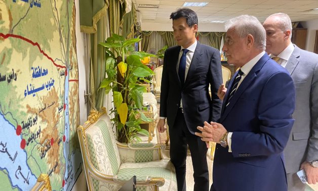 Side of the meeting os Korean Ambassador to Cairo and South Sinai governor 