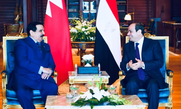 President Abdel Fattah El-Sisi met in Sharm El-Sheikh with His Majesty King Hamad bin Isa Al Khalifa, the King of Bahrain- press photo