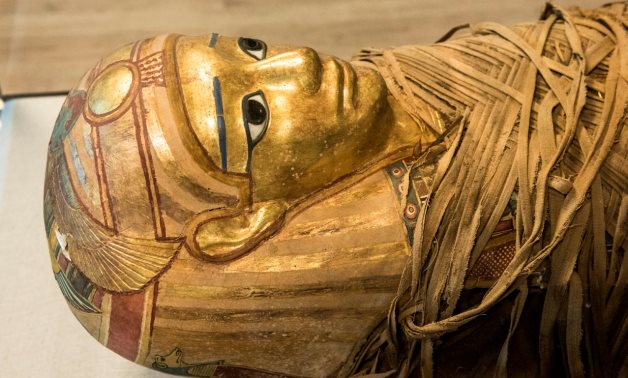 Fascinating funerary mask of ancient Egyptian man displayed at Cairo International Airport’s Terminal 3 Museum