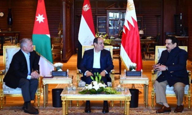 Trilateral summit meeting of Egyptian president, and kings of Jordan and Bahrain in Sharm El Sheikh on June 19, 2022. Press Photo 