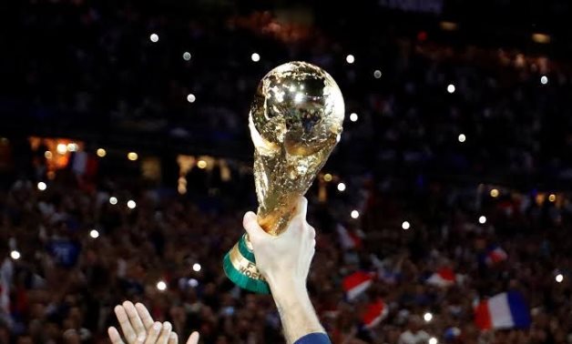 France's Hugo Lloris celebrates with the World Cup trophy during a ceremony after the match REUTERS/Charles Platiau