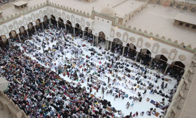 Prayers perform Eid al-Adha at Azhar Mosque, Cairo 