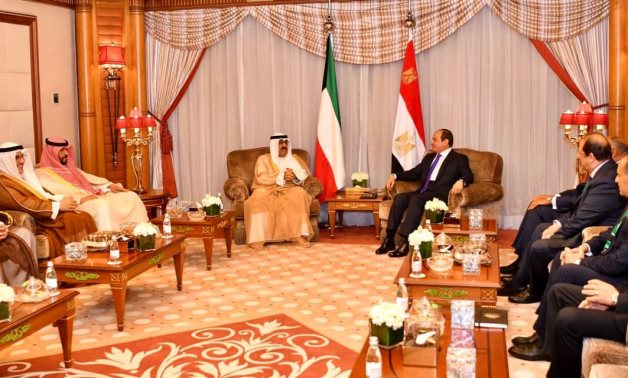 President Abdel Fattah El-Sisi met with His Highness the Crown Prince of Kuwait, Sheikh Mishal Al-Ahmad Al-Jaber Al-Sabah on July 16, 2022- press photo